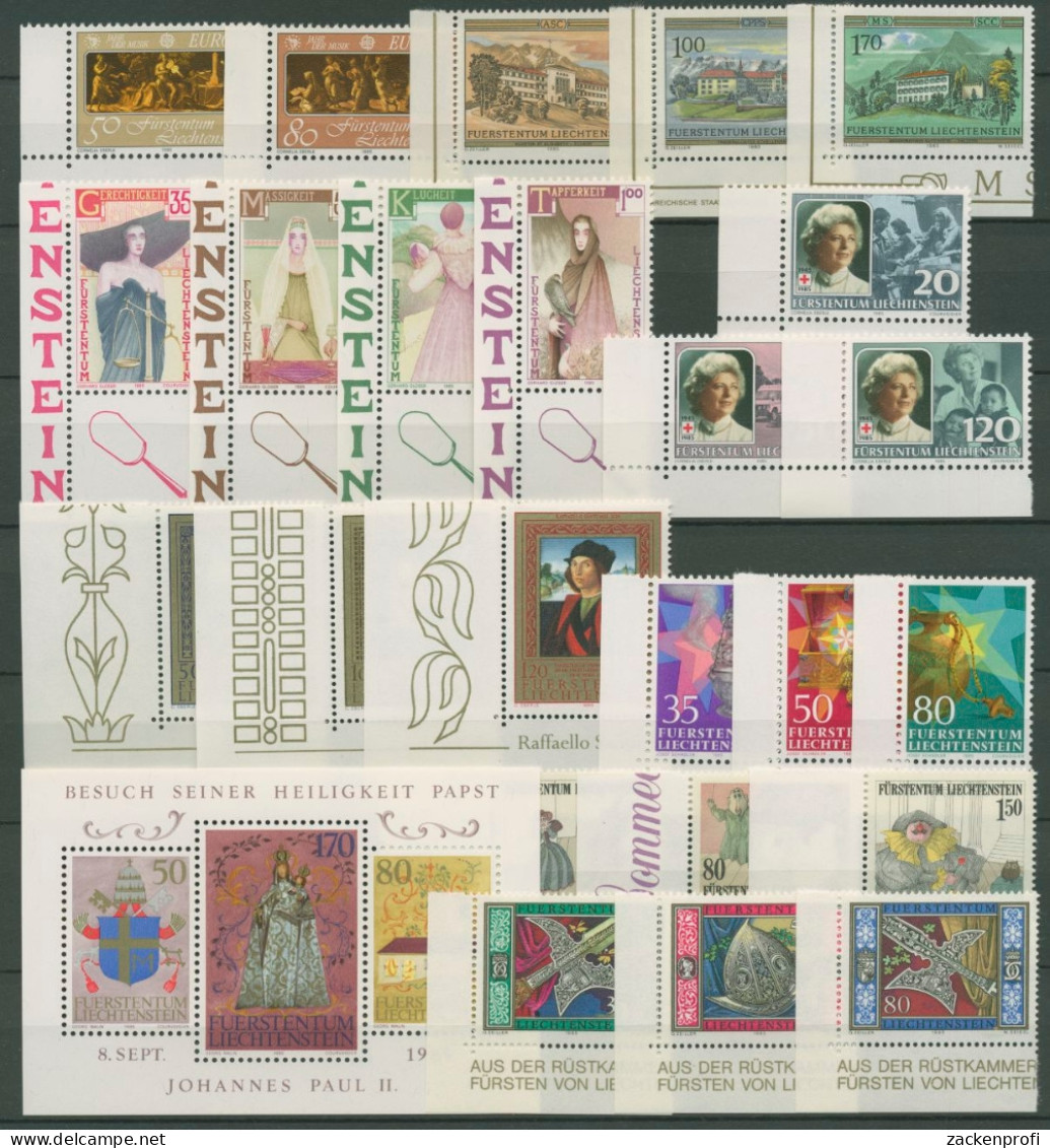 Liechtenstein 1985 Jahrgang Ecke Unten Links Komplett Postfrisch (SG14617) - Annate Complete