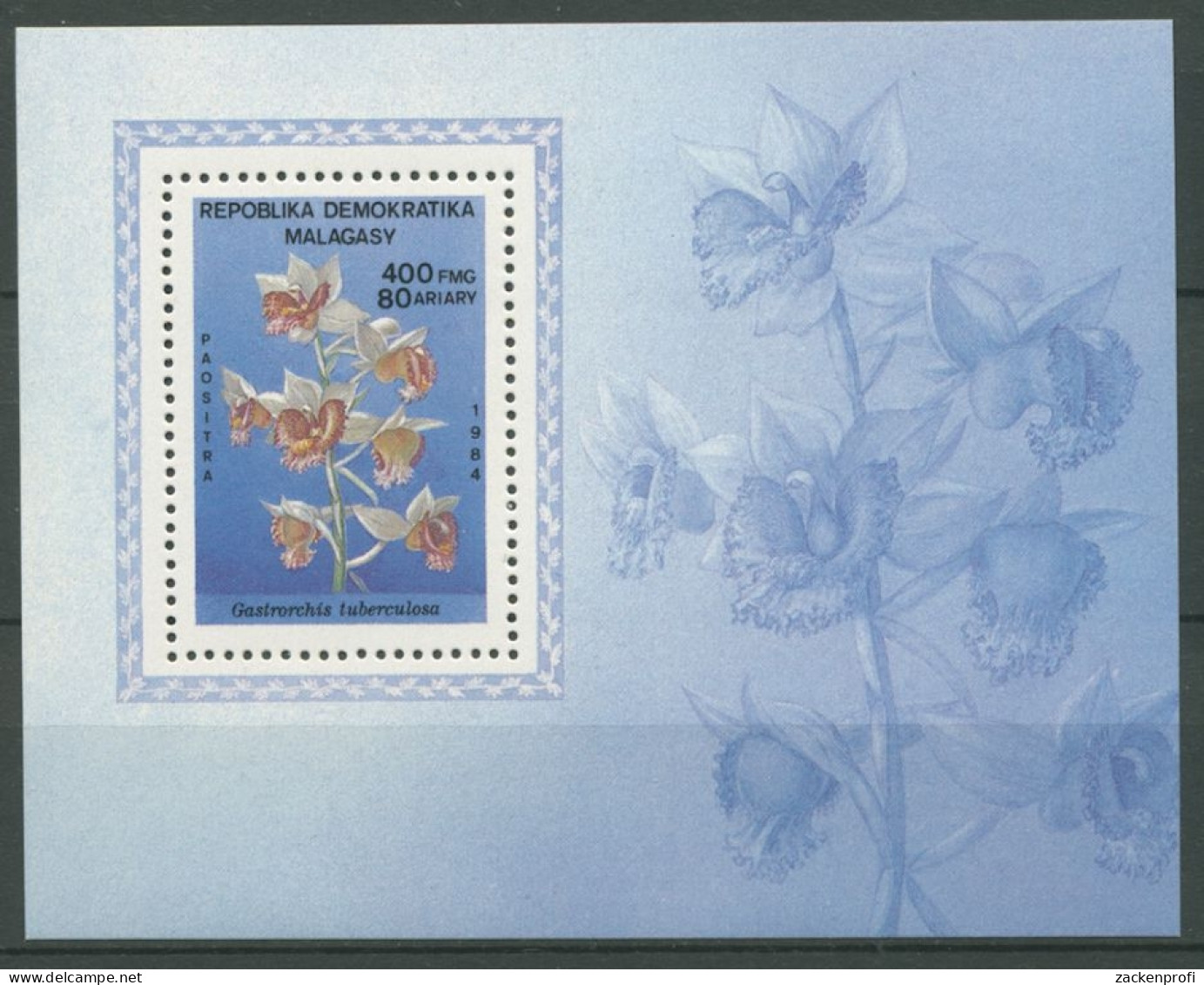 Madagaskar 1984 Blumen Orchidee Block 28 Postfrisch (C24366) - Madagaskar (1960-...)