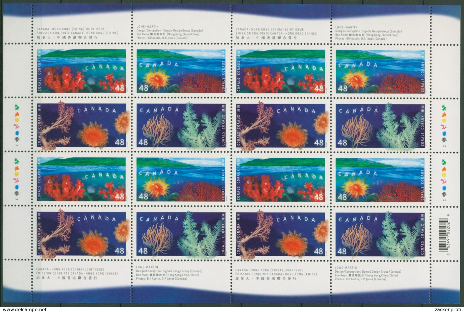 Kanada 2002 Korallen 2049/52 K Postfrisch (SG6363) - Blocks & Sheetlets