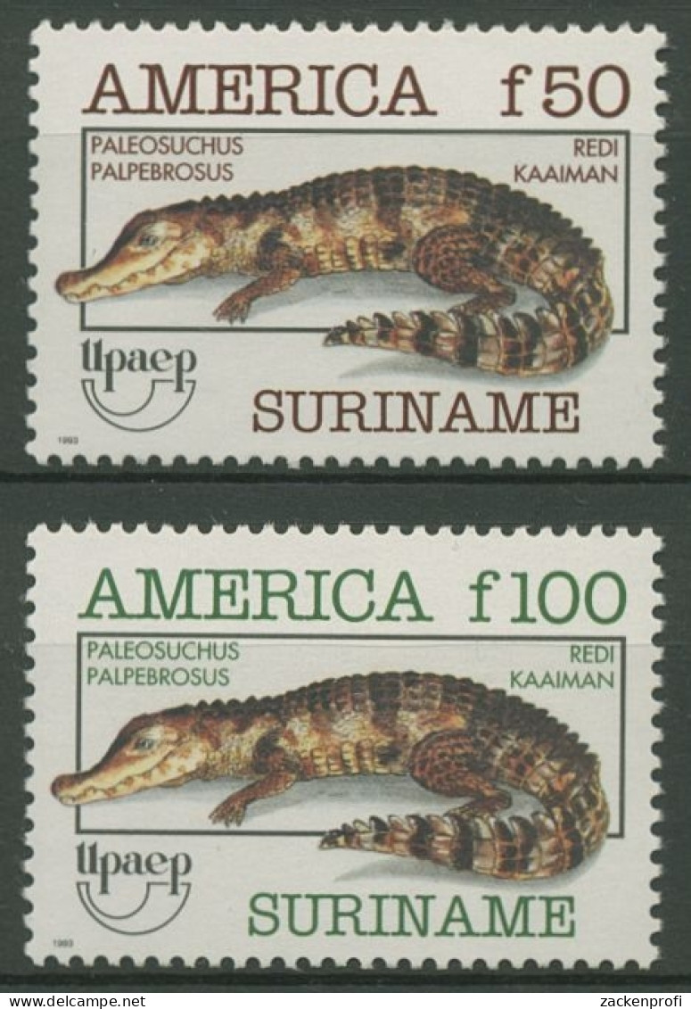 Surinam 1993 Amerika Gefährdete Tiere Brauen-Glattstirnkaiman 1455/56 Postfrisch - Surinam