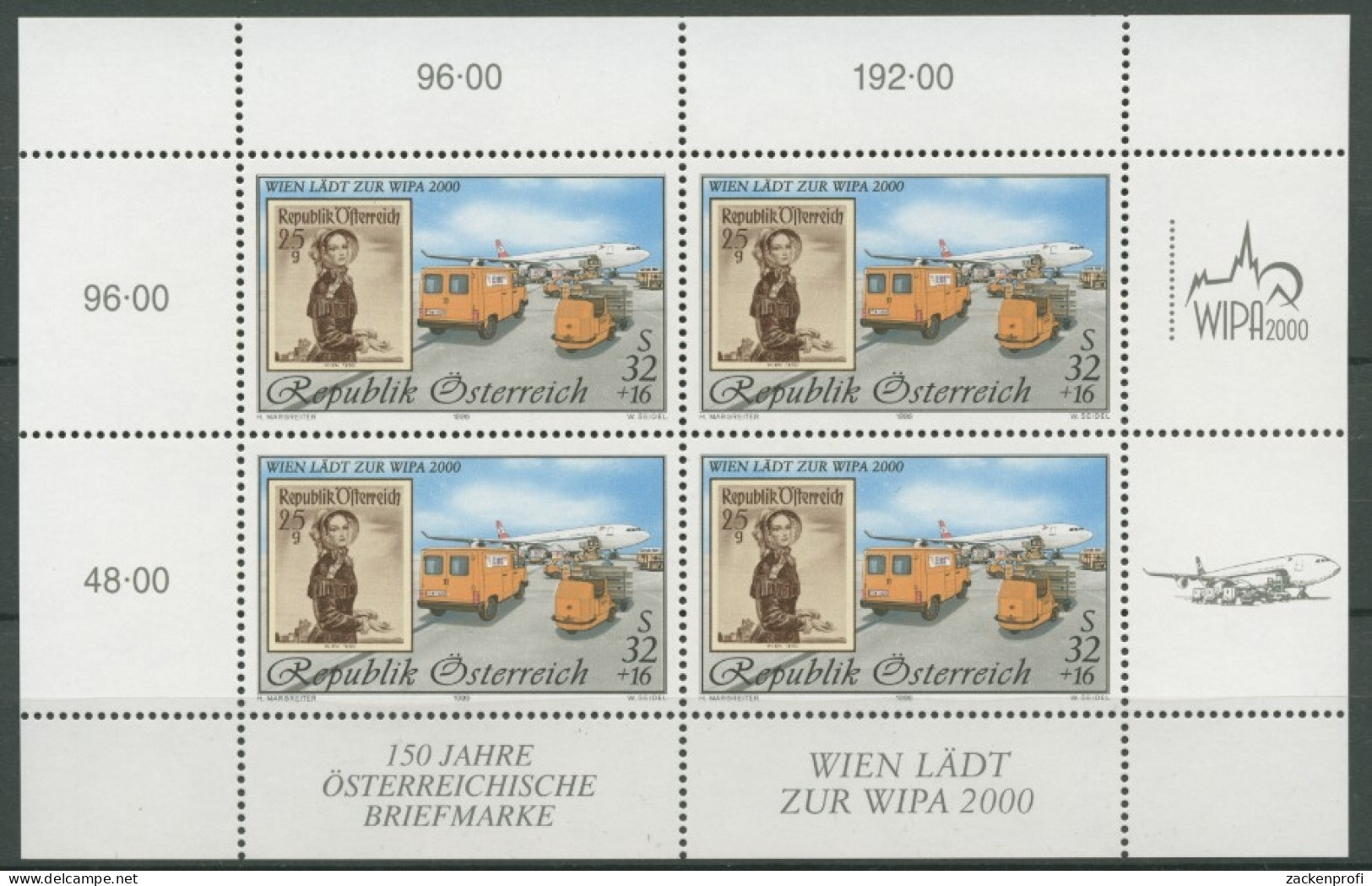 Österreich 1999 WIPA 2000 Briefmarken-Ausstellung 2292 I K Postfrisch (C14952) - Blocks & Sheetlets & Panes