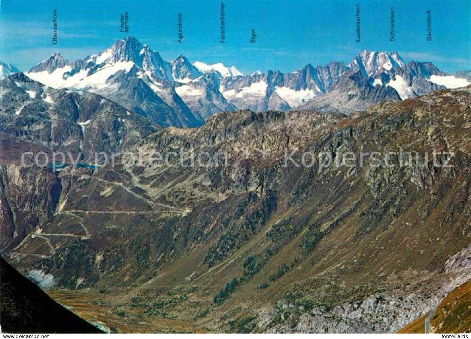 12896022 Furkapass Blick Vom Pass Gegen Gletsch Grimsel Totensee Berneralpen Fur - Andere & Zonder Classificatie