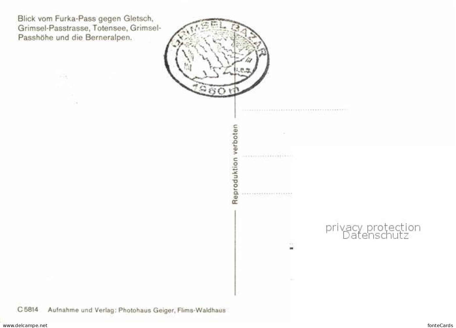12896022 Furkapass Blick Vom Pass Gegen Gletsch Grimsel Totensee Berneralpen Fur - Other & Unclassified