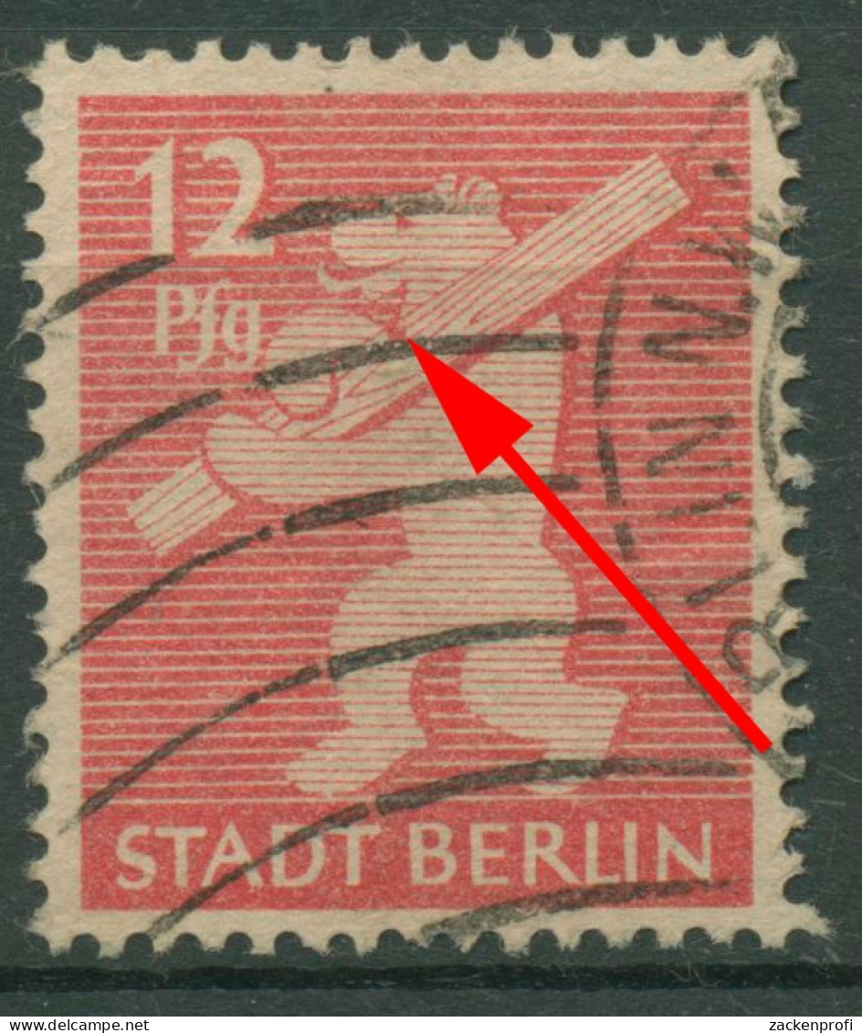 SBZ Berlin & Brandenburg 1945 Mit Plattenfehler 5 AA Wbz XIV Gestempelt - Berlin & Brandebourg