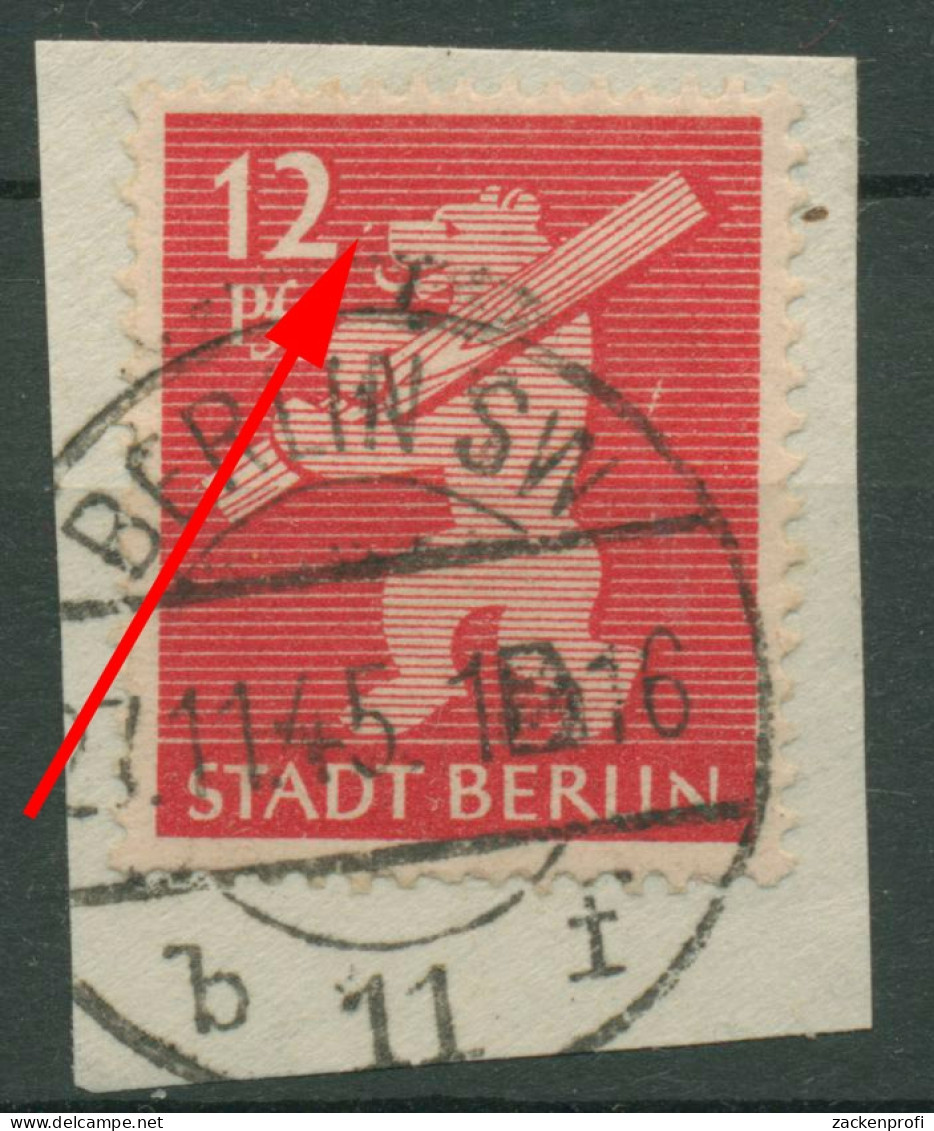SBZ Berlin & Brandenburg 1945 Mit Plattenfehler 5 AA Ux XII Gestempelt - Berlin & Brandebourg