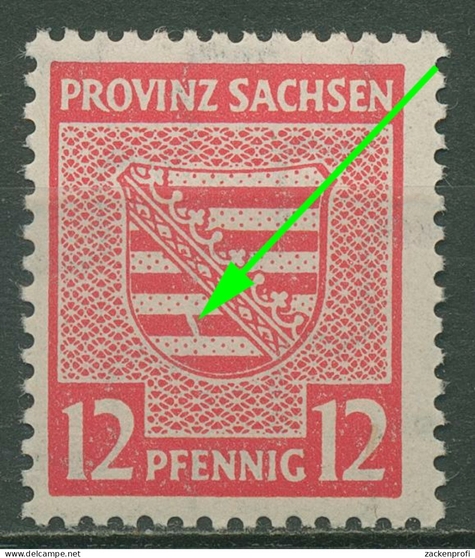 SBZ Provinz Sachsen 1945 Wappen Mit Plattenfehler 79 X A I Postfrisch - Autres & Non Classés