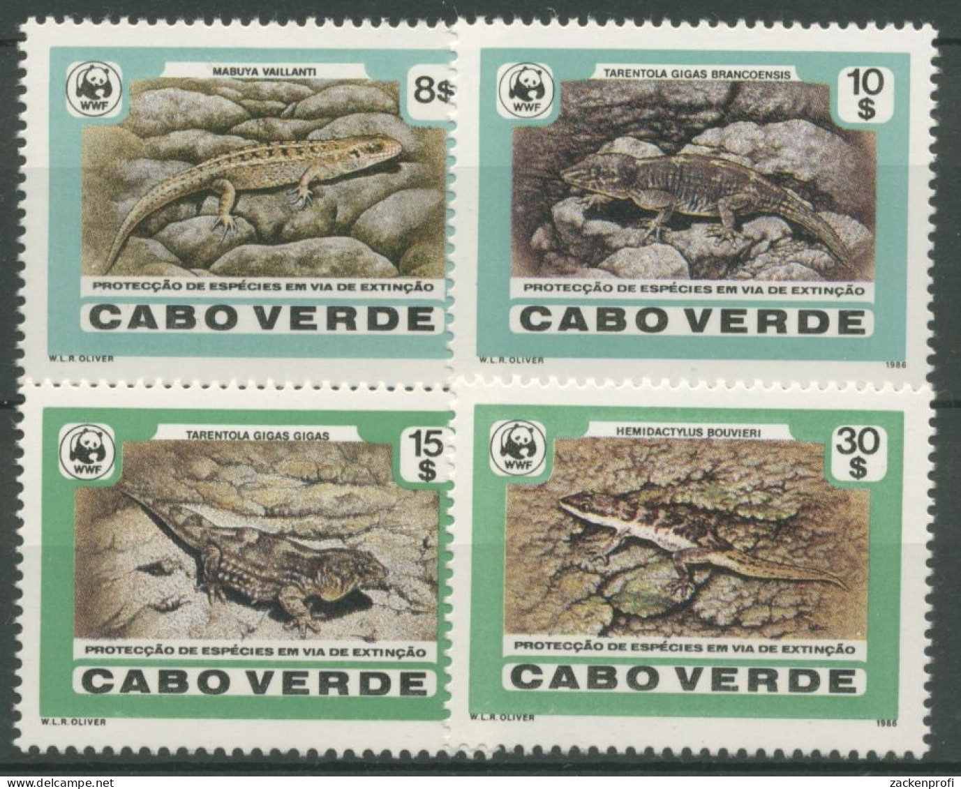 Kap Verde 1986 WWF Naturschutz Reptilien Echsen 500/03 Postfrisch - Kaapverdische Eilanden