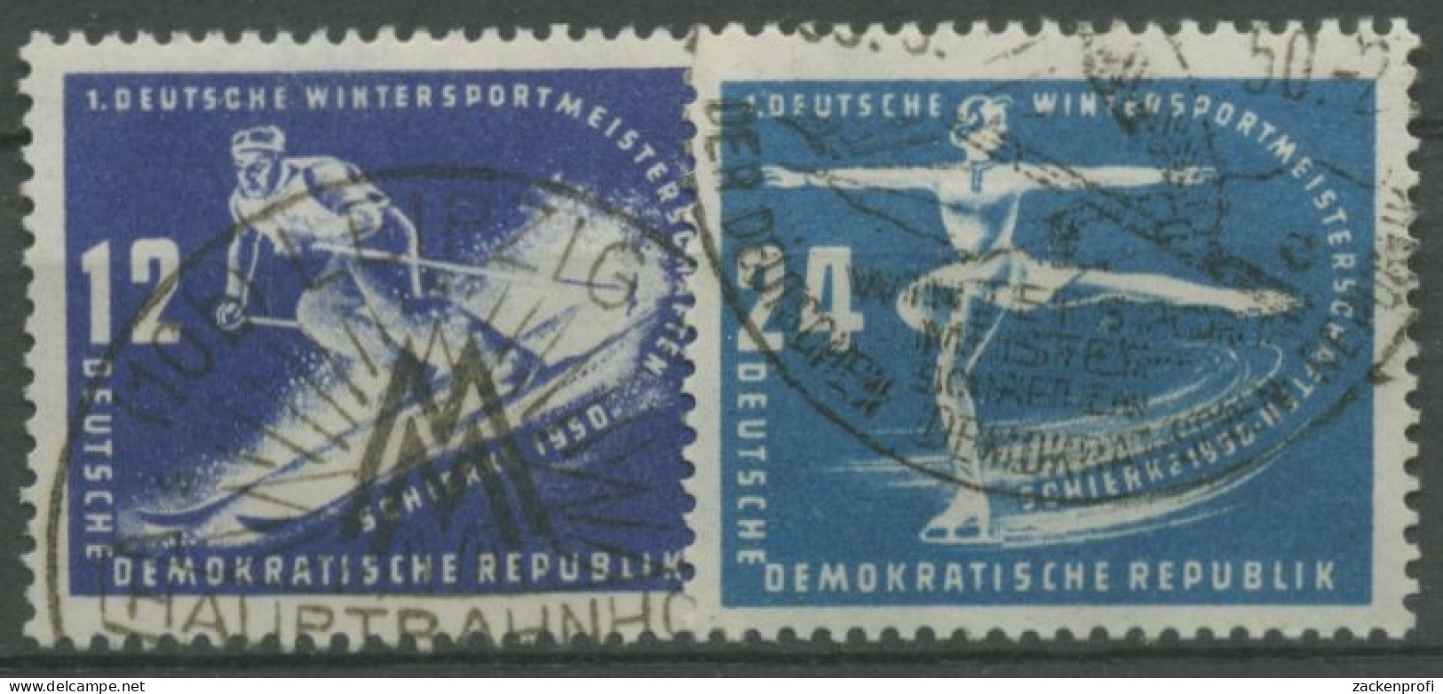 DDR 1950 1. Wintersportmeisterschaften Der DDR 246/47 Mit Sonderstempel - Oblitérés