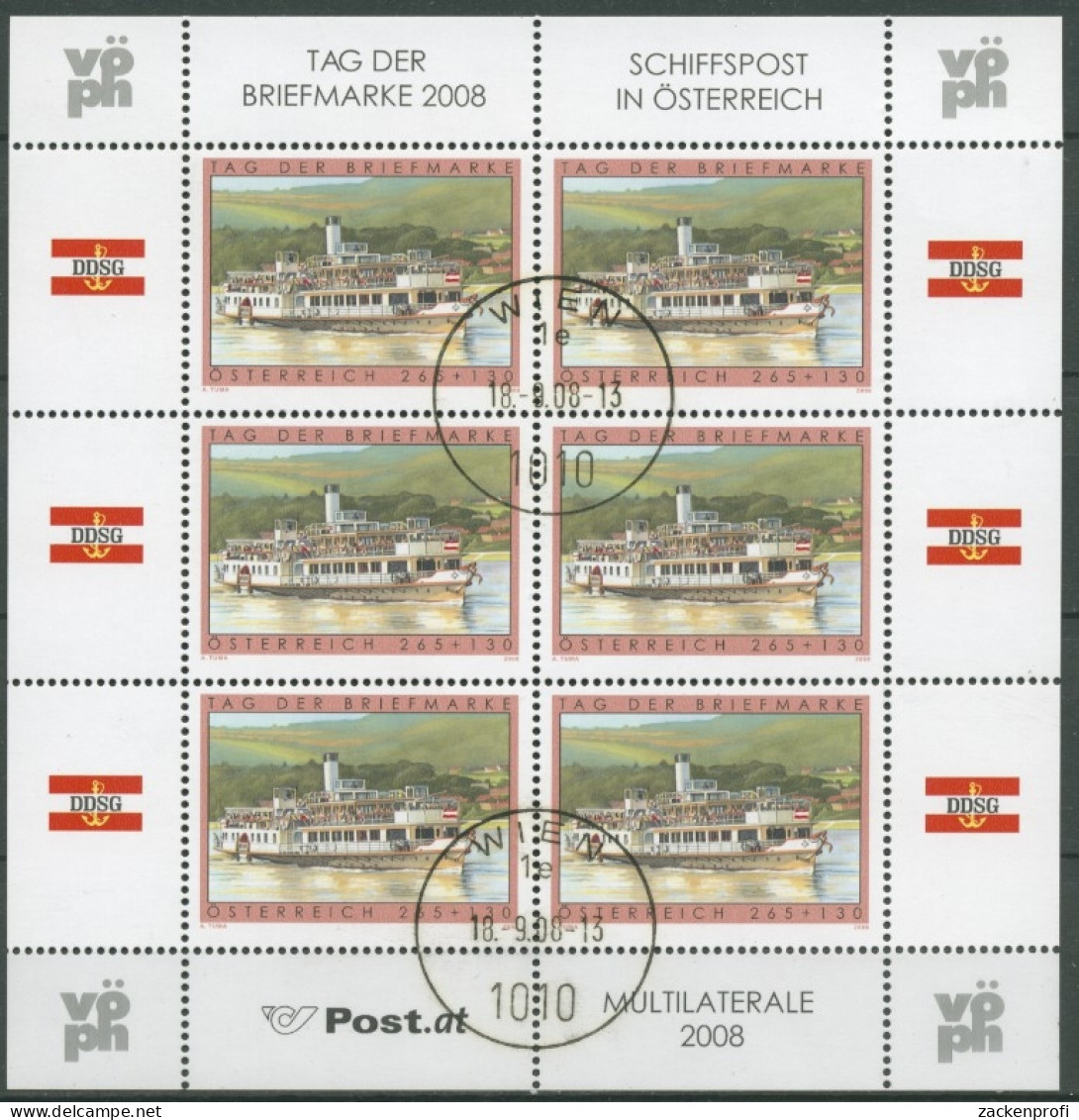 Österreich 2008 Tag Der Briefmarke Kleinbogen 2767 K Gestempelt (C14984) - Blocks & Kleinbögen