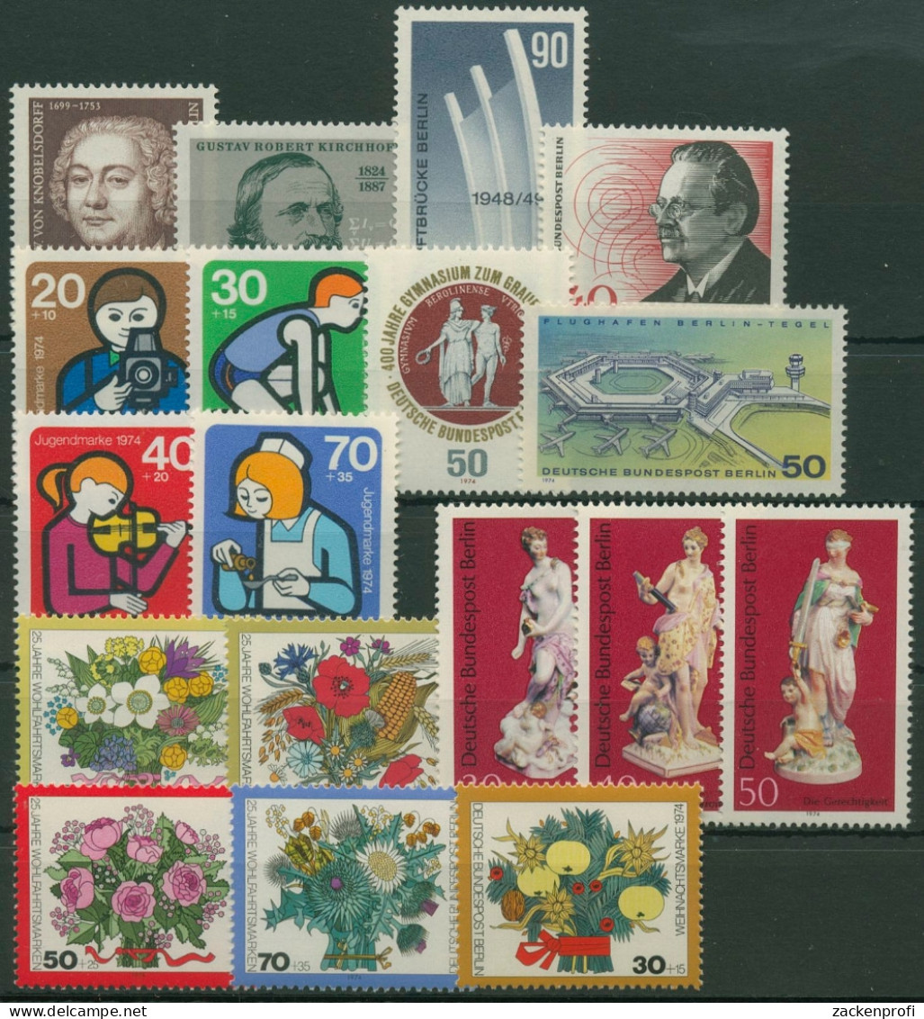 Berlin Jahrgang 1974 Komplett Postfrisch (G6469) - Unused Stamps