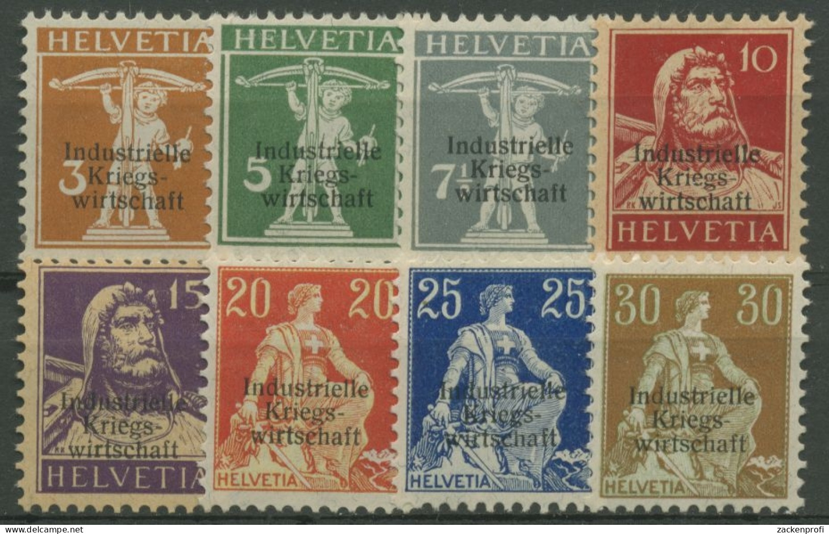 Schweiz Dienstmarken 1918 Industrielle Kriegswirtschaft 1/8 I Mit Falz - Dienstzegels