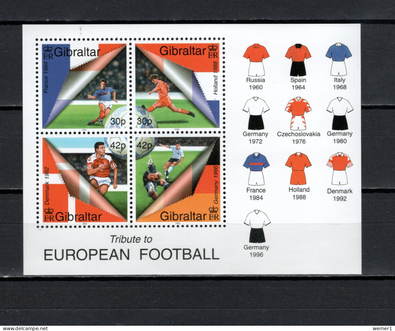 Gibraltar 2000 Football Soccer European Championship S/s MNH - Championnat D'Europe (UEFA)