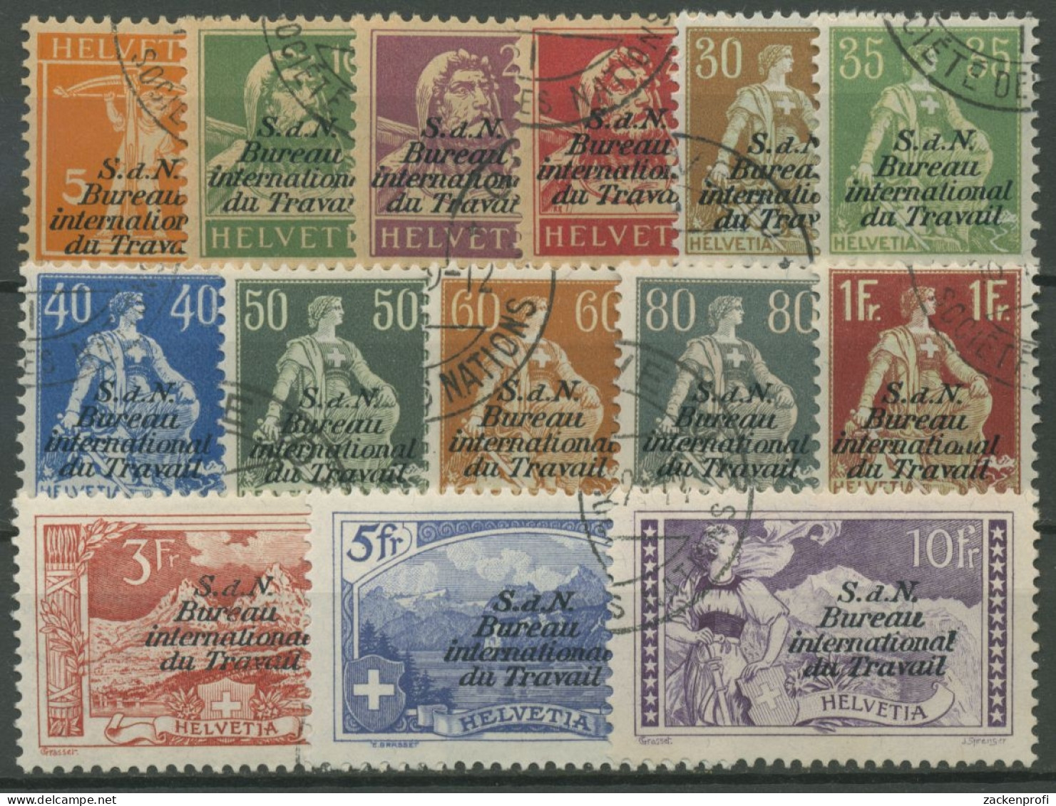 Int. Arbeitsorganisation (BIT/ILO) 1923 Freim. Mit Aufdruck 1/14 X Gestempelt - Dienstmarken