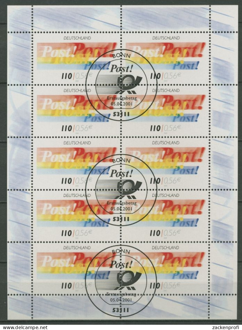 Bund 2001 Post! Kleinbogen 2179 K Gestempelt (C15544) - Andere & Zonder Classificatie
