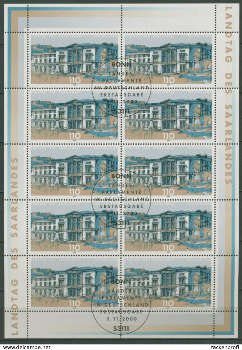 Bund 2000 Landtag Saarland, Saarbrücken Kleinbogen 2153 K Gestempelt (C15518) - Autres & Non Classés