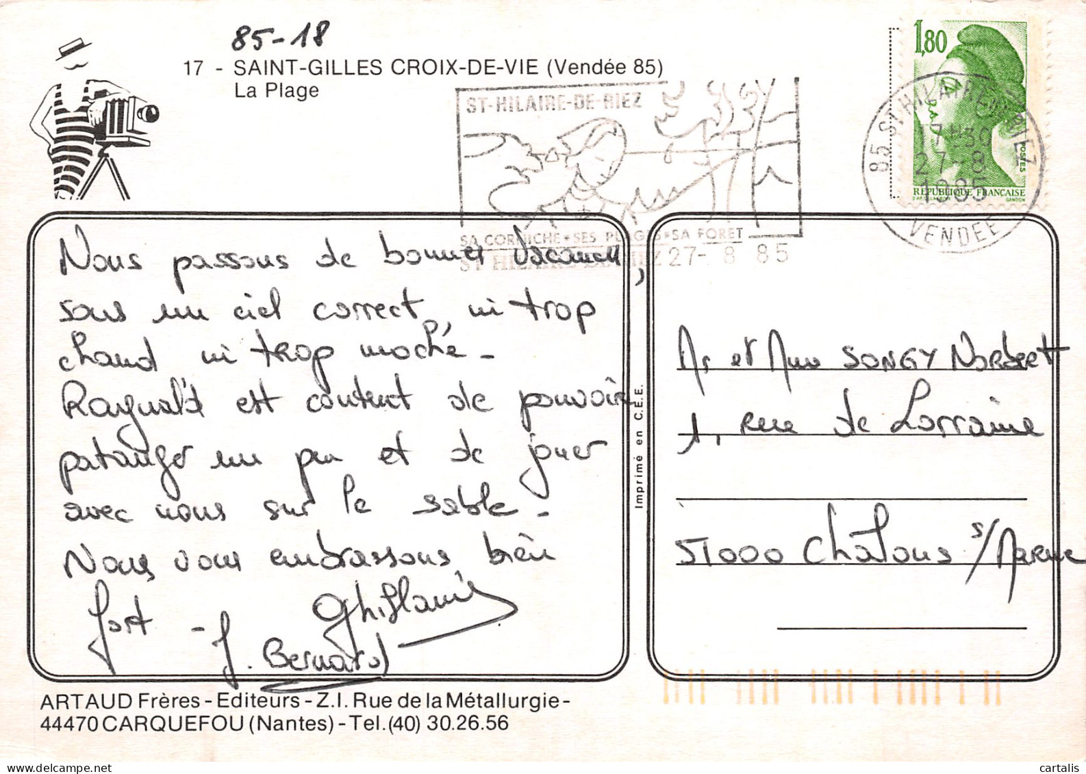 85-SAINT GILLES CROIX DE VIE-N°3774-A/0241 - Saint Gilles Croix De Vie