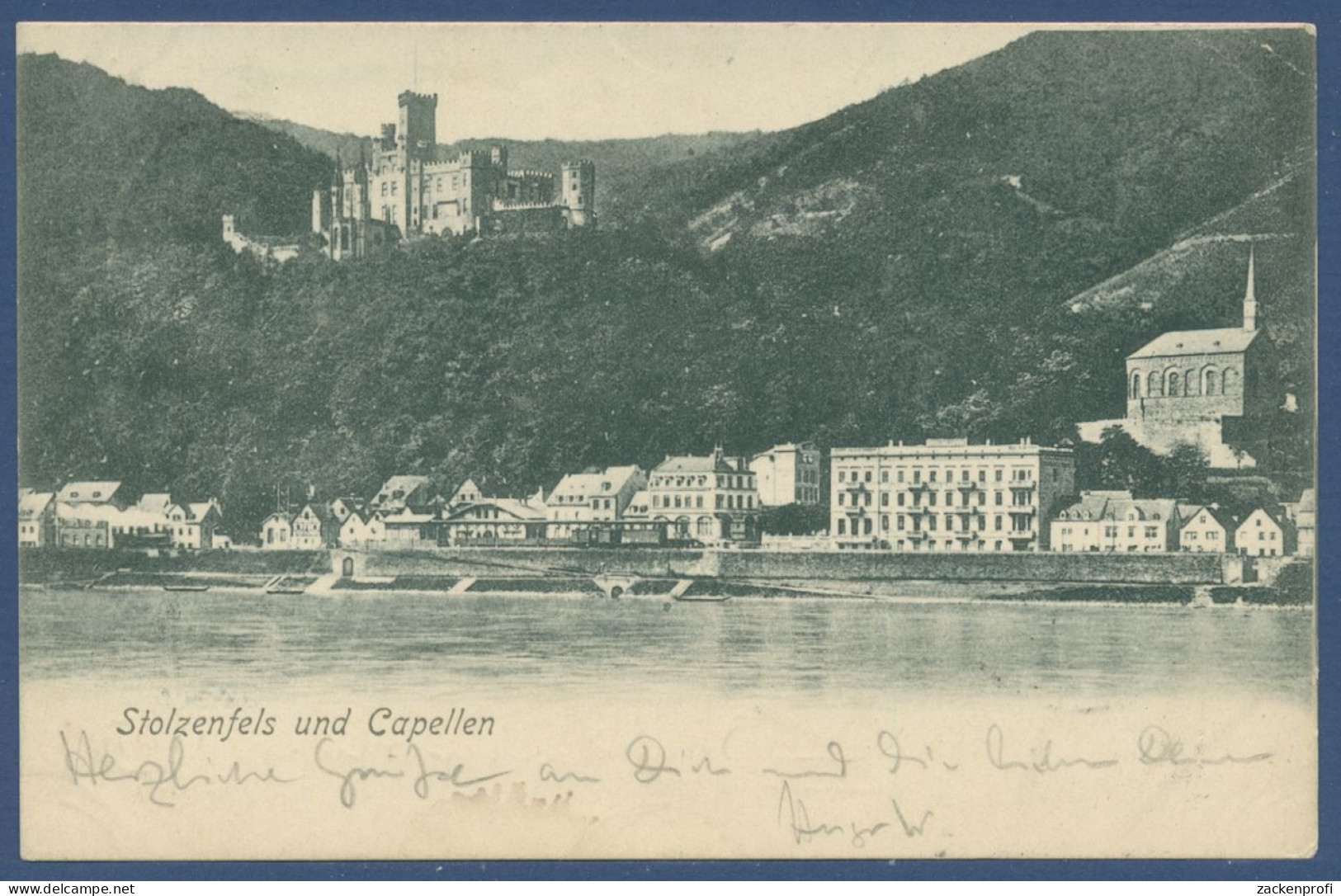 Schloss Stolzenfels Und Capellen, Koblenz, Gelaufen 1903 (AK1125) - Koblenz