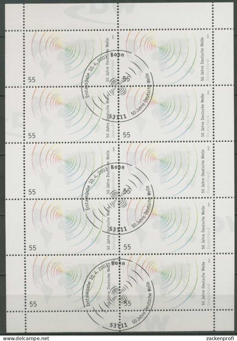 Bund 2003 50 Jahre Deutsche Welle Kleinbogen 2334 K Gestempelt (C15632) - Andere & Zonder Classificatie