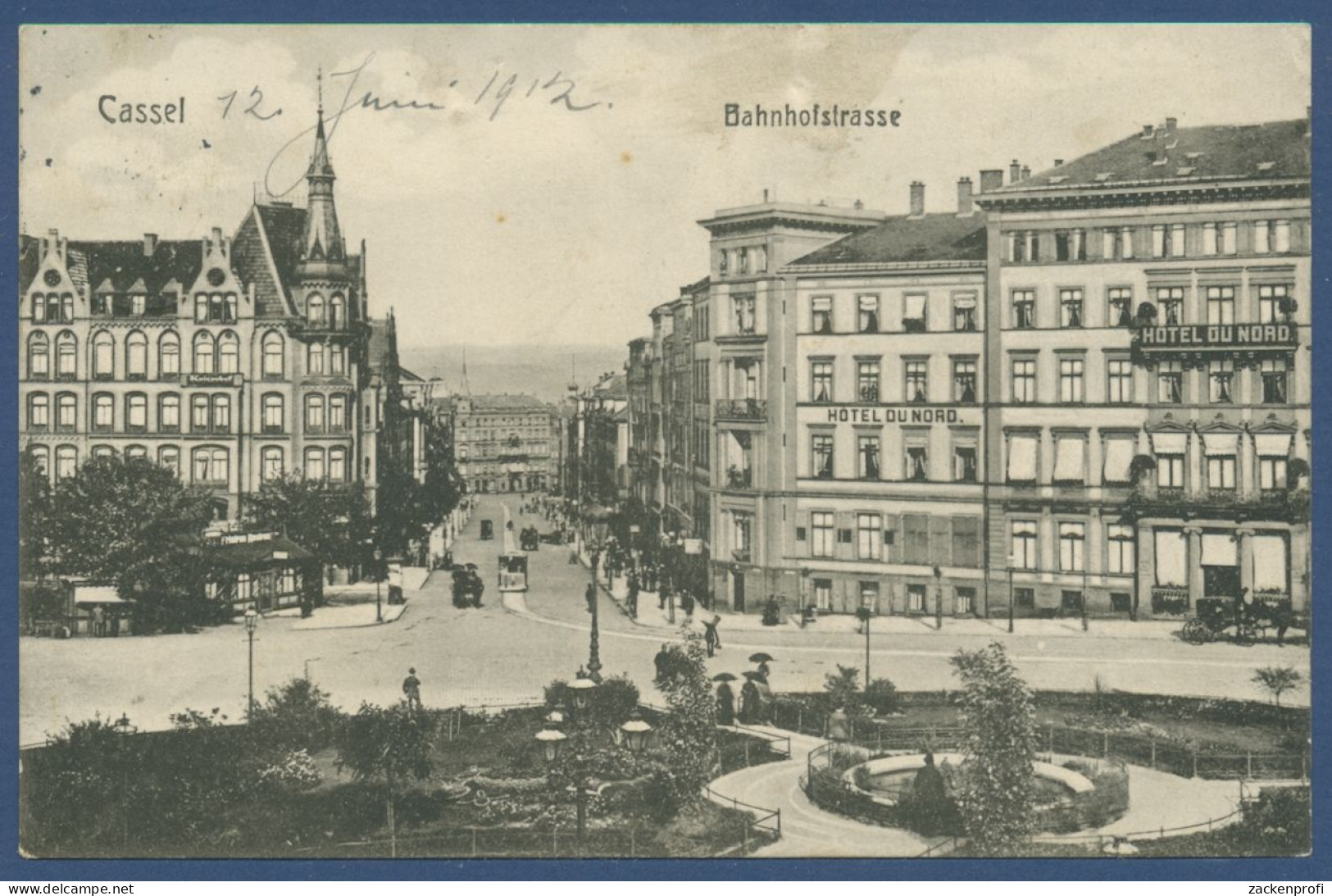 Kassel Bahnhofstrasse Hotel Du Nord, Gelaufen 1912 (AK1081) - Kassel