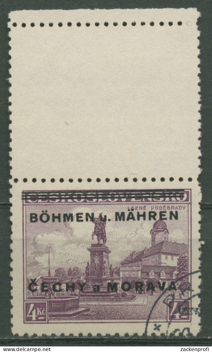 Böhmen Und Mähren 1939 Marke Mit Leerfeld 17 LS Gestempelt Signiert - Usados