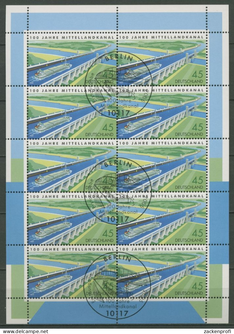 Bund 2005 100 Jahre Mittellandkanal Kleinbogen 2454 K Gestempelt (C15715) - Andere & Zonder Classificatie