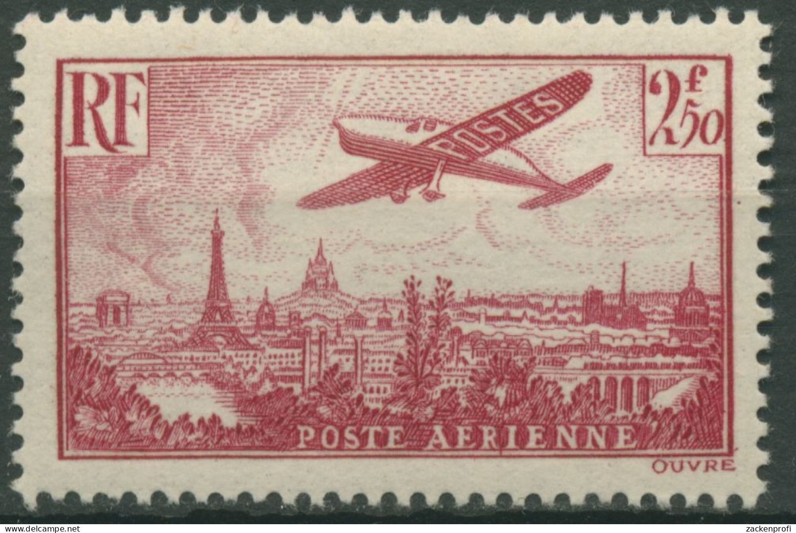 Frankreich 1936 Flugzeug über Paris 308 Mit Falz - Unused Stamps