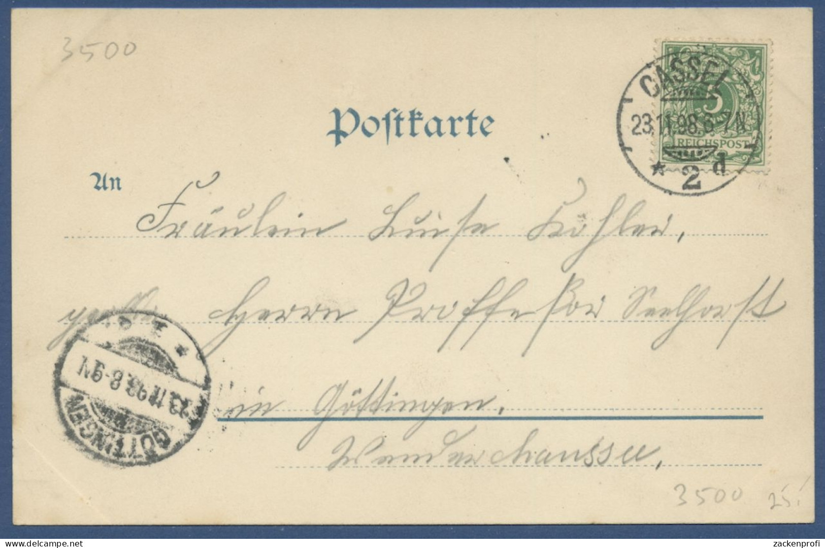 Gruss Aus Kassel Königsplatz Post Martinskirche, Gelaufen 1898 (AK1077) - Kassel