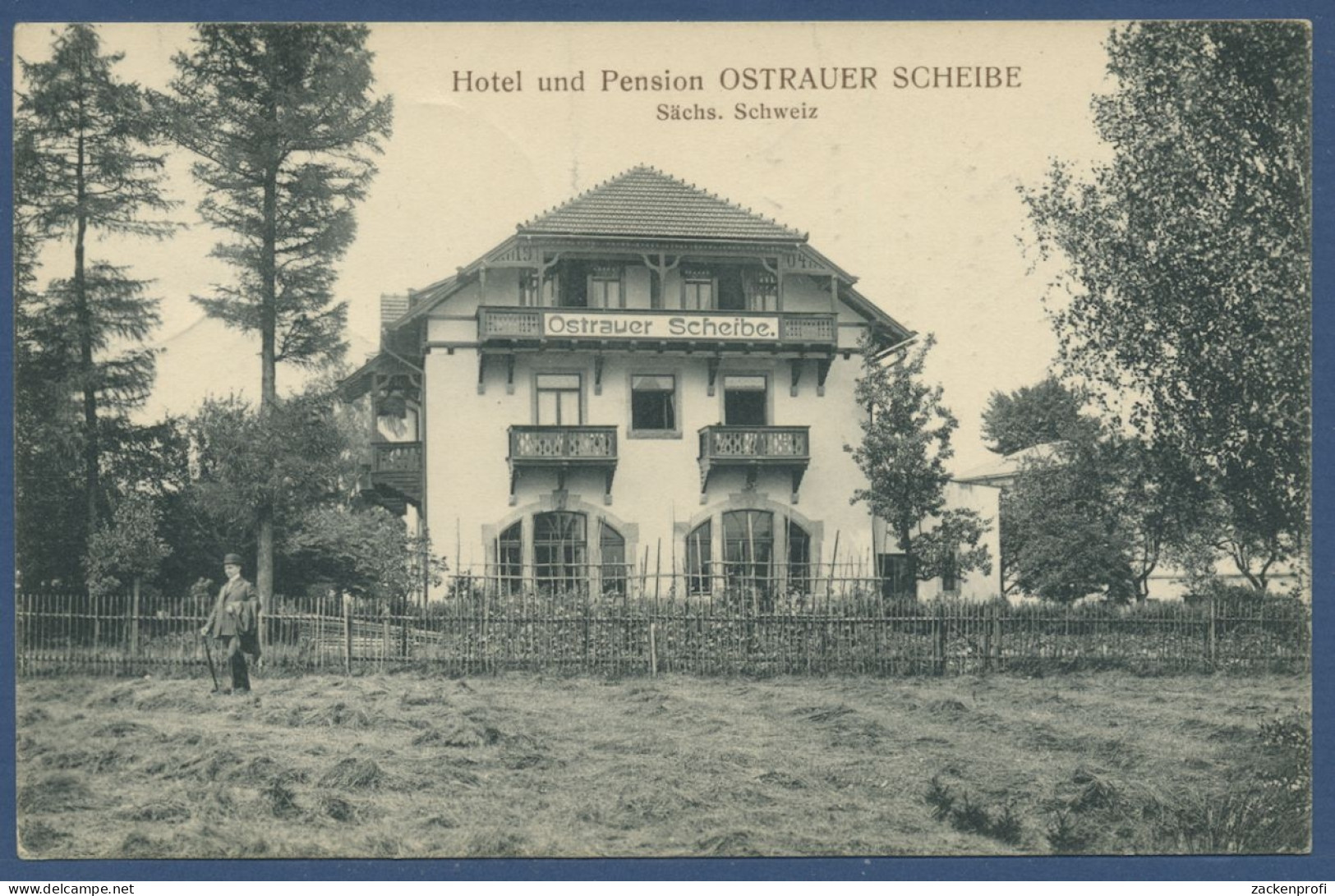 Gasthof Und Sommerfrische Ostrauer Scheibe Bei Schandau, Gelaufen 1911 (AK1138) - Bad Schandau