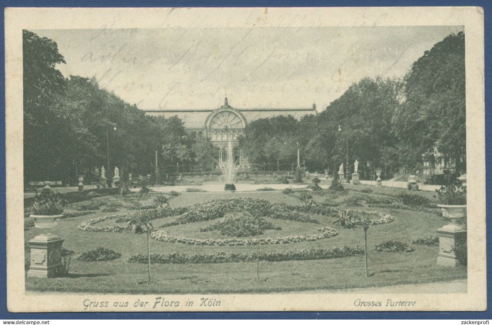 Gruss Aus Der Flora In Köln Grosses Parterre, Gelaufen 1914 Feldpost (AK1161) - Koeln