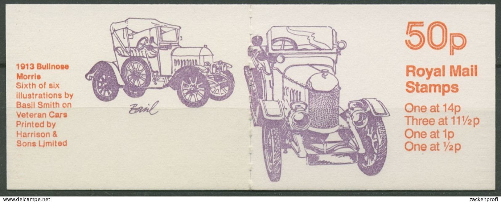 Großbritannien 1981 Alte Automobile: Bullnose Morris MH 53 B Postfrisch (D74562) - Booklets