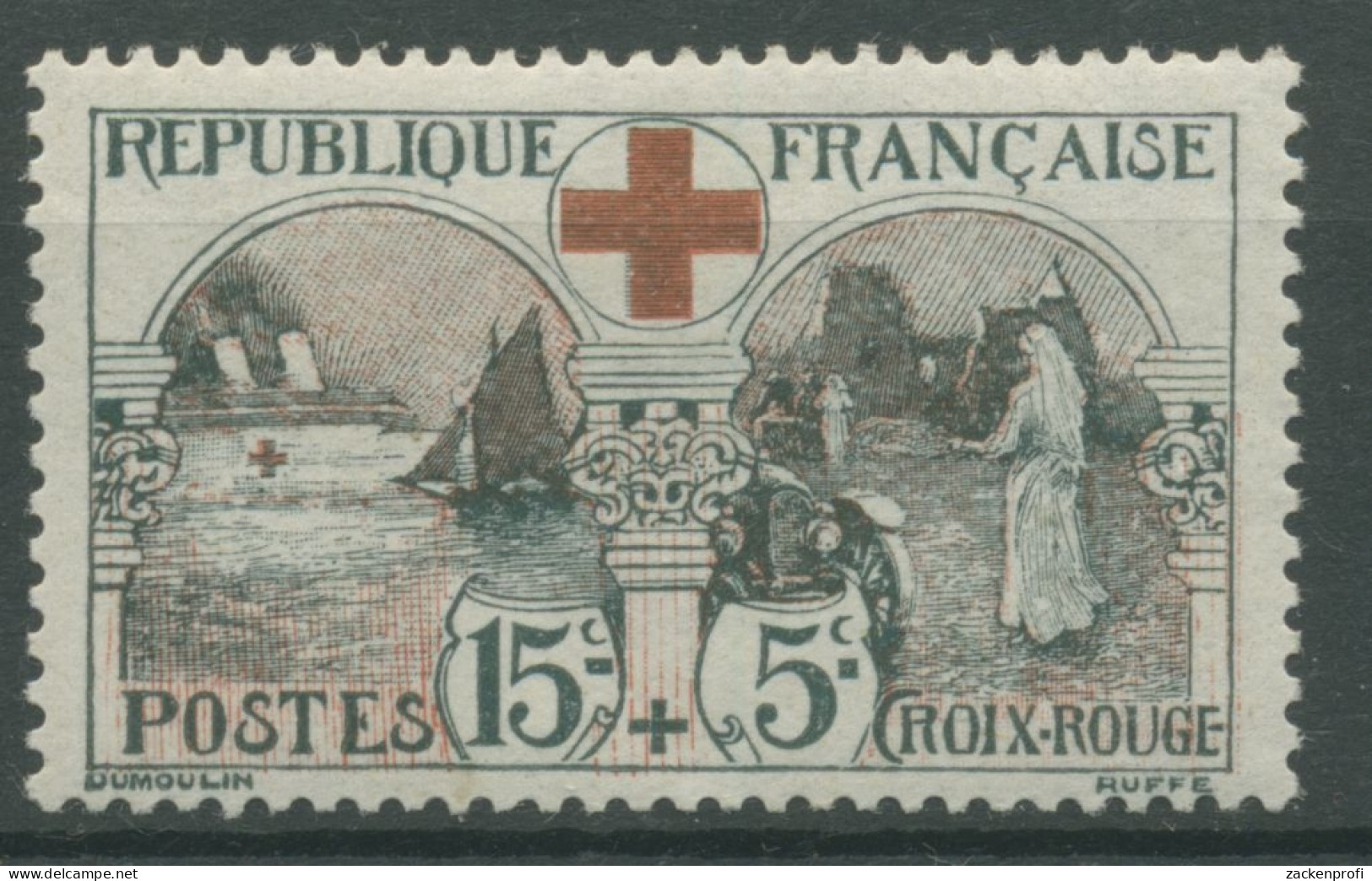 Frankreich 1918 Rotes-Kreuz-Schiff Feldlazerett 136 Mit Falz - Ongebruikt