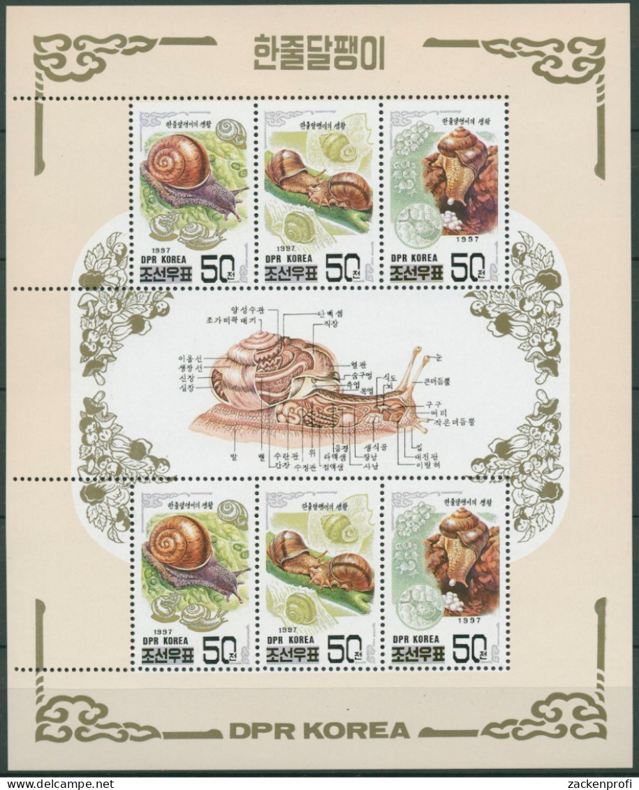 Korea (Nord) 1997 Asiatische Buschschnecke 3983/85 K Postfrisch (C74860) - Corea Del Nord