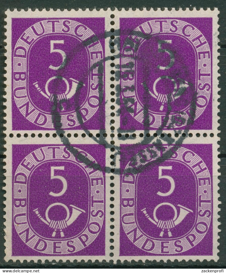 Bund 1951 Posthorn Bogenmarken 125 4er-Block Gestempelt - Gebraucht