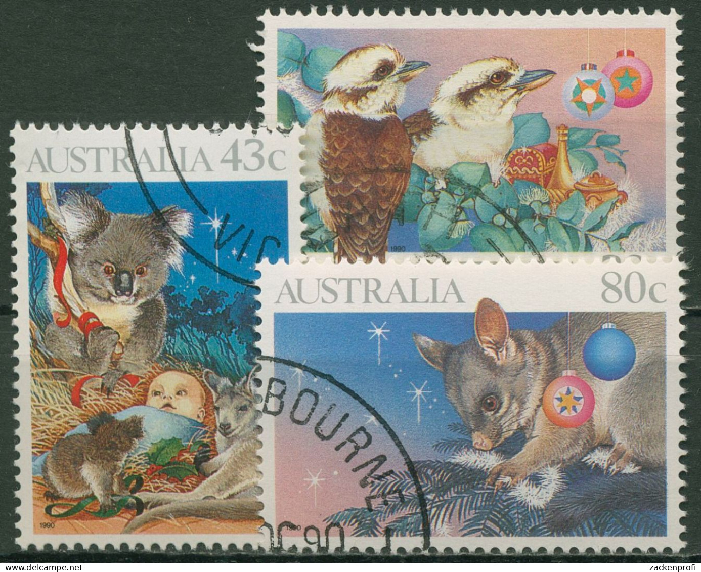 Australien 1990 Weihnachten Tiere 1230/32 Gestempelt - Ungebraucht