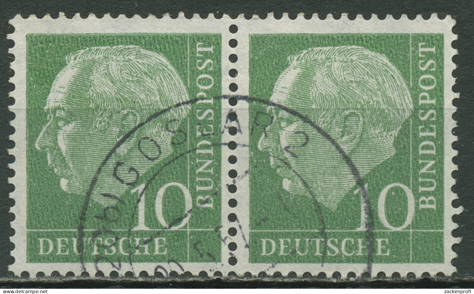 Bund 1954 Th. Heuss I Bogenmarken 183 Waagerechtes Paar Gestempelt - Gebraucht