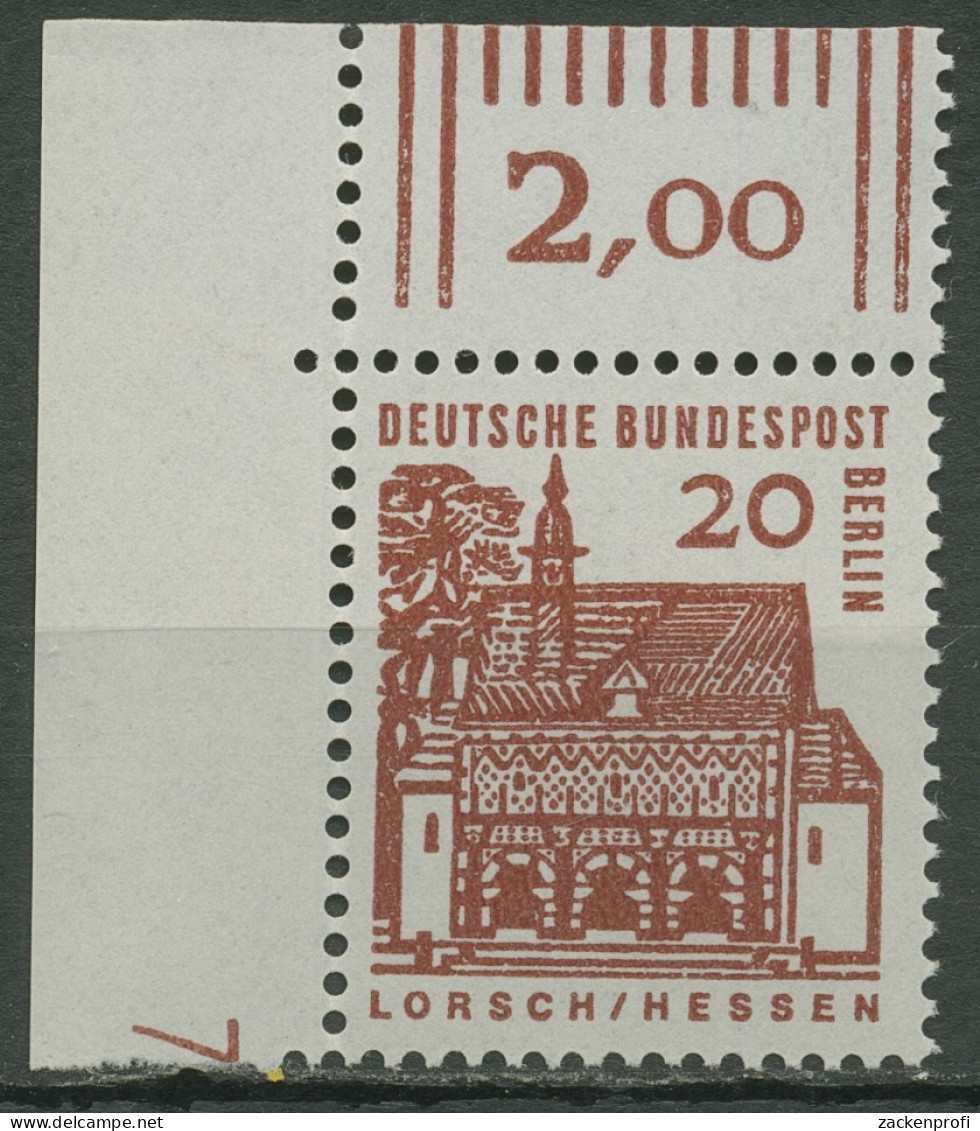 Berlin 1964/65 Kleine Bauwerke Ecke Mit Druckerzeichen 244 DZ 7 Postfrisch - Nuevos