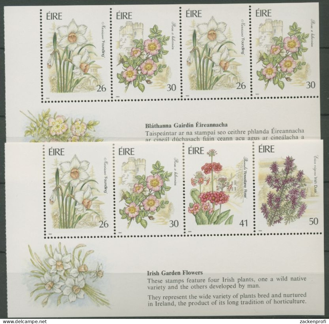 Irland 1990 Heftchenblätter Gartenblumen H-Blatt 21/22 Postfrisch (C16388) - Neufs