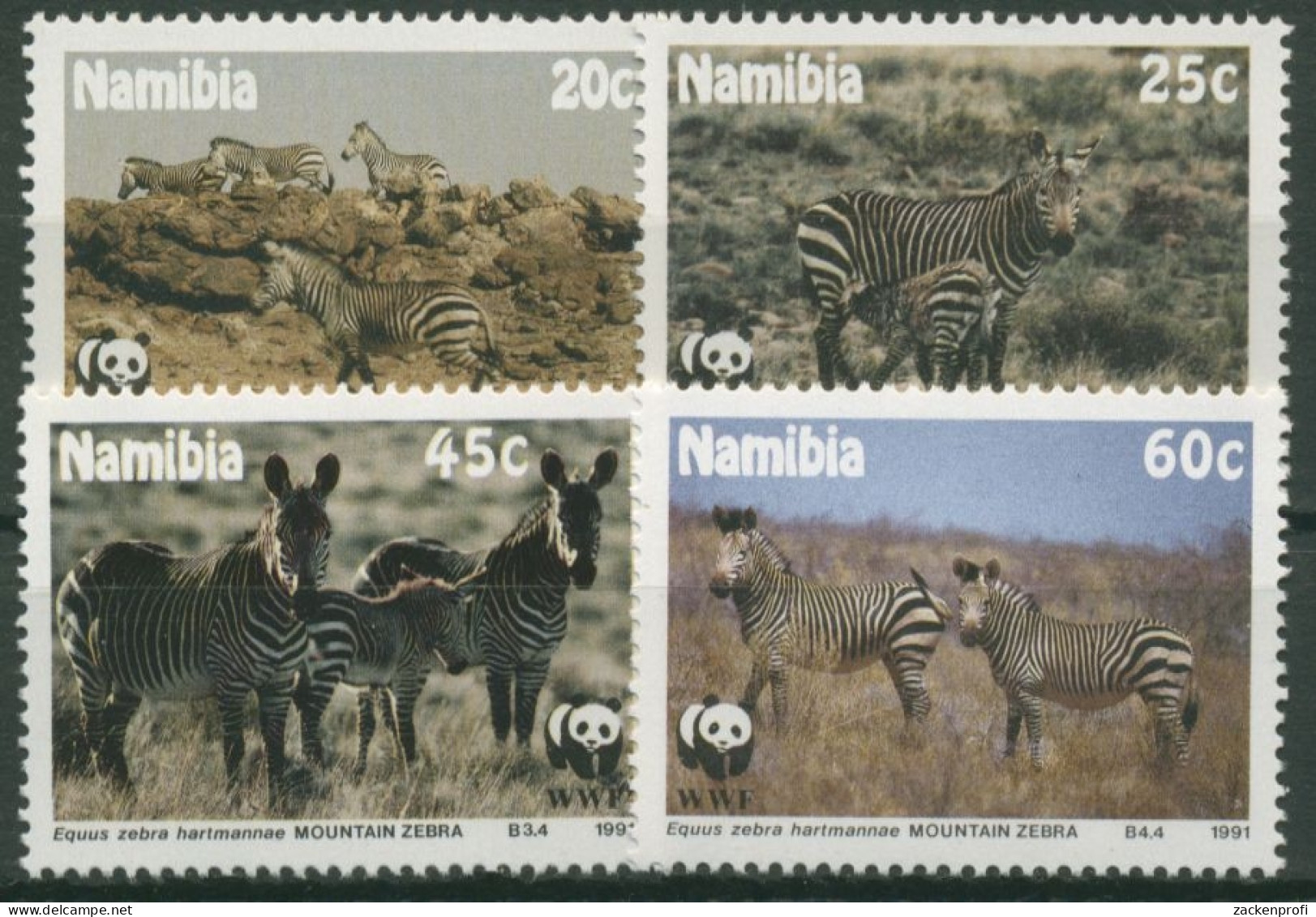 Namibia 1991 WWF Naturschutz Bergzebra 702/05 Postfrisch - Namibia (1990- ...)