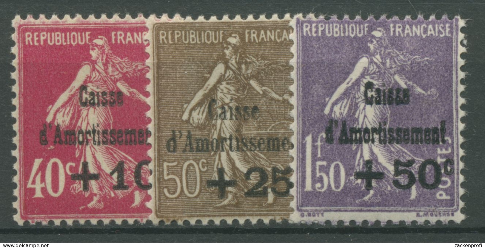 Frankreich 1930 Staatsschuldentilgungskasse Marken Mit Aufdruck 252/54 Mit Falz - Ongebruikt