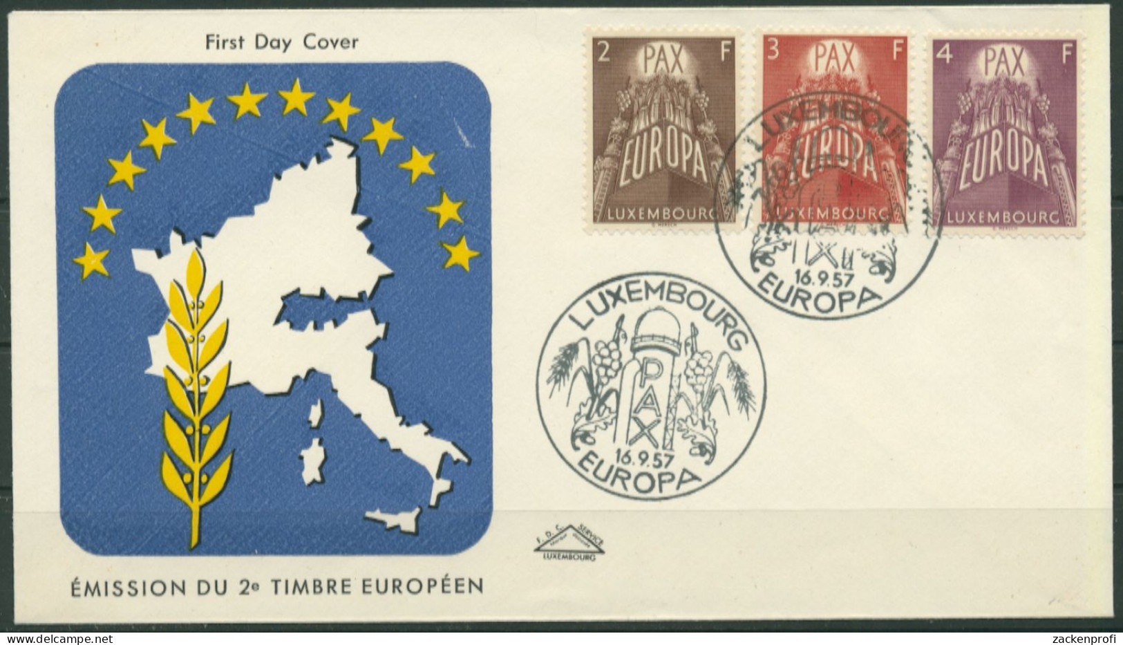 Luxemburg 1957 Europa CEPT Schmuck-Ersttagsbrief 572/74 FDC (X16914) - FDC