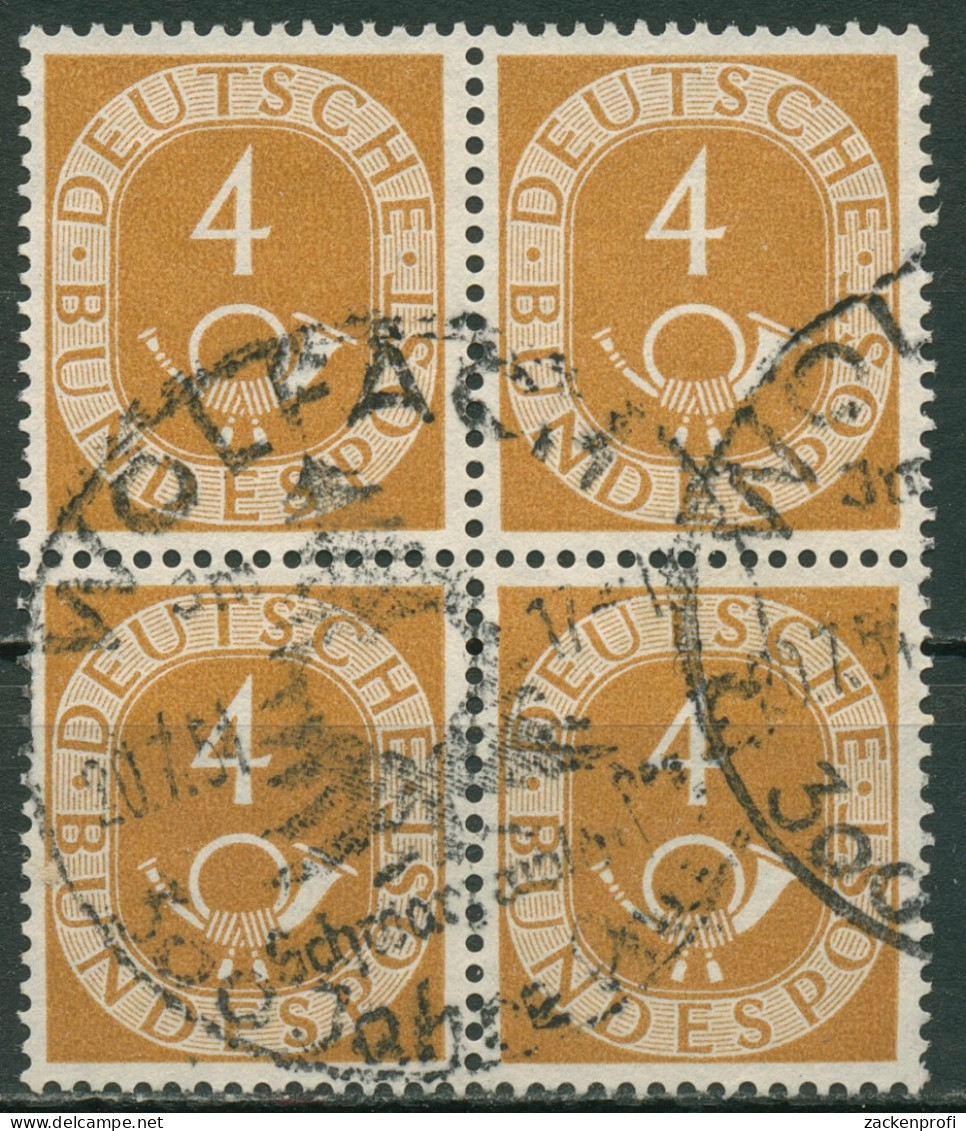 Bund 1951 Posthorn Bogenmarken 124 4er-Block Gestempelt - Gebraucht