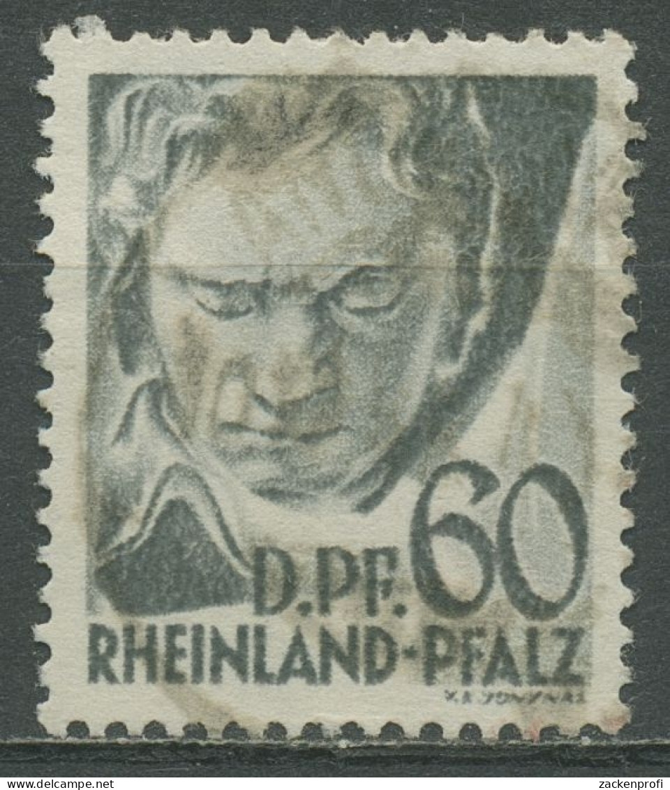 Französische Zone: Rheinland-Pfalz 1948 Beethoven Type VII, 27 Y VII Gestempelt - Rhine-Palatinate