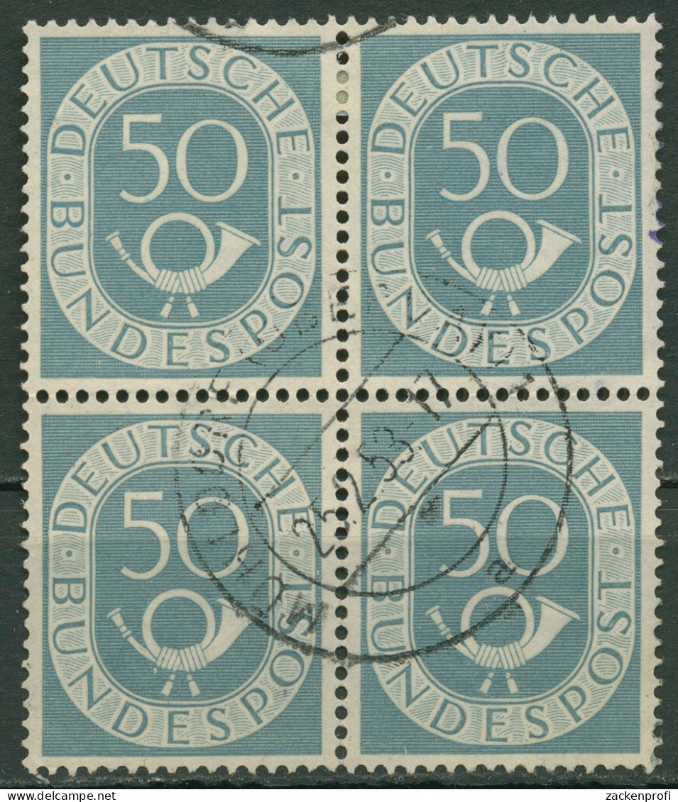 Bund 1951 Posthorn Bogenmarken 134 4er-Block Gestempelt - Oblitérés