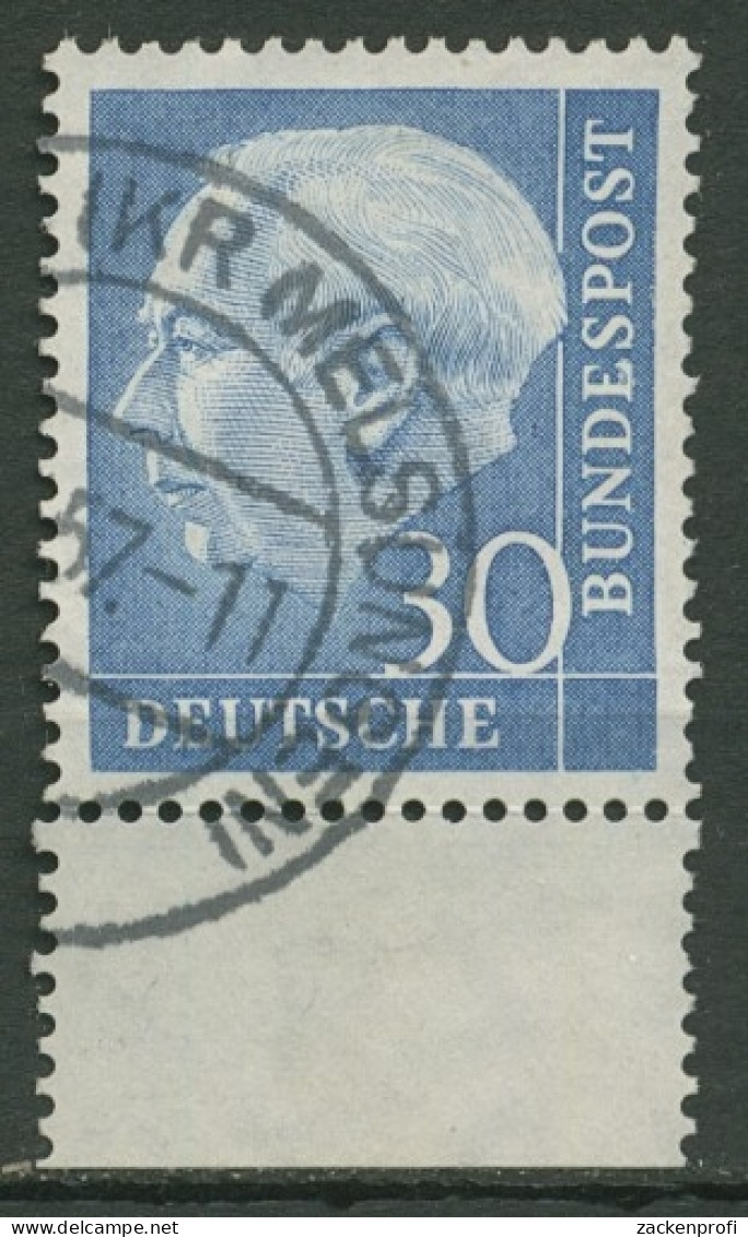 Bund 1954 Th. Heuss I Bogenmarke Unterrand 187 UR Gestempelt - Gebraucht