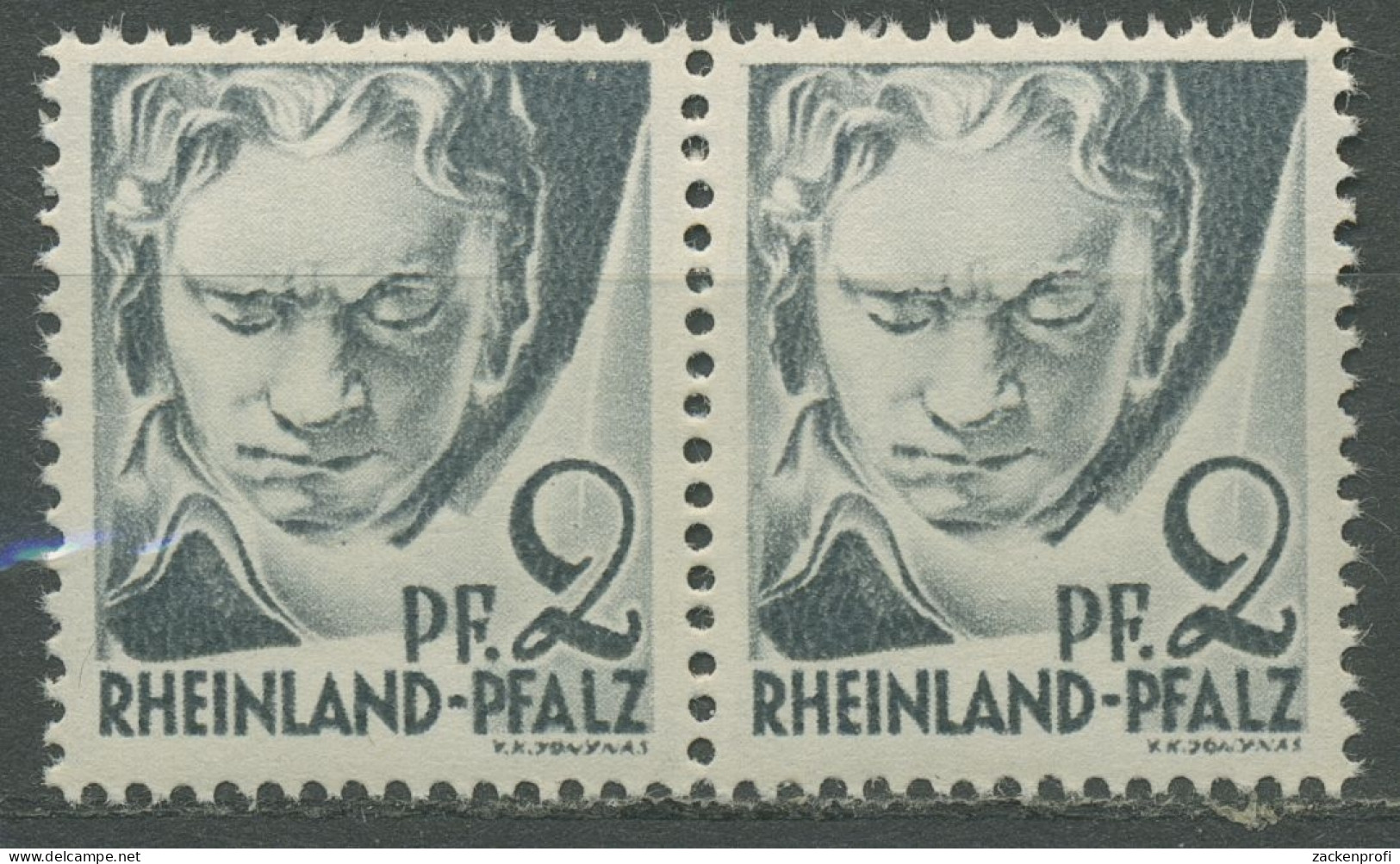 Französische Zone: Rheinland-Pfalz 1947 Typenpaar 1 Yv II+I Postfrisch - Rhine-Palatinate