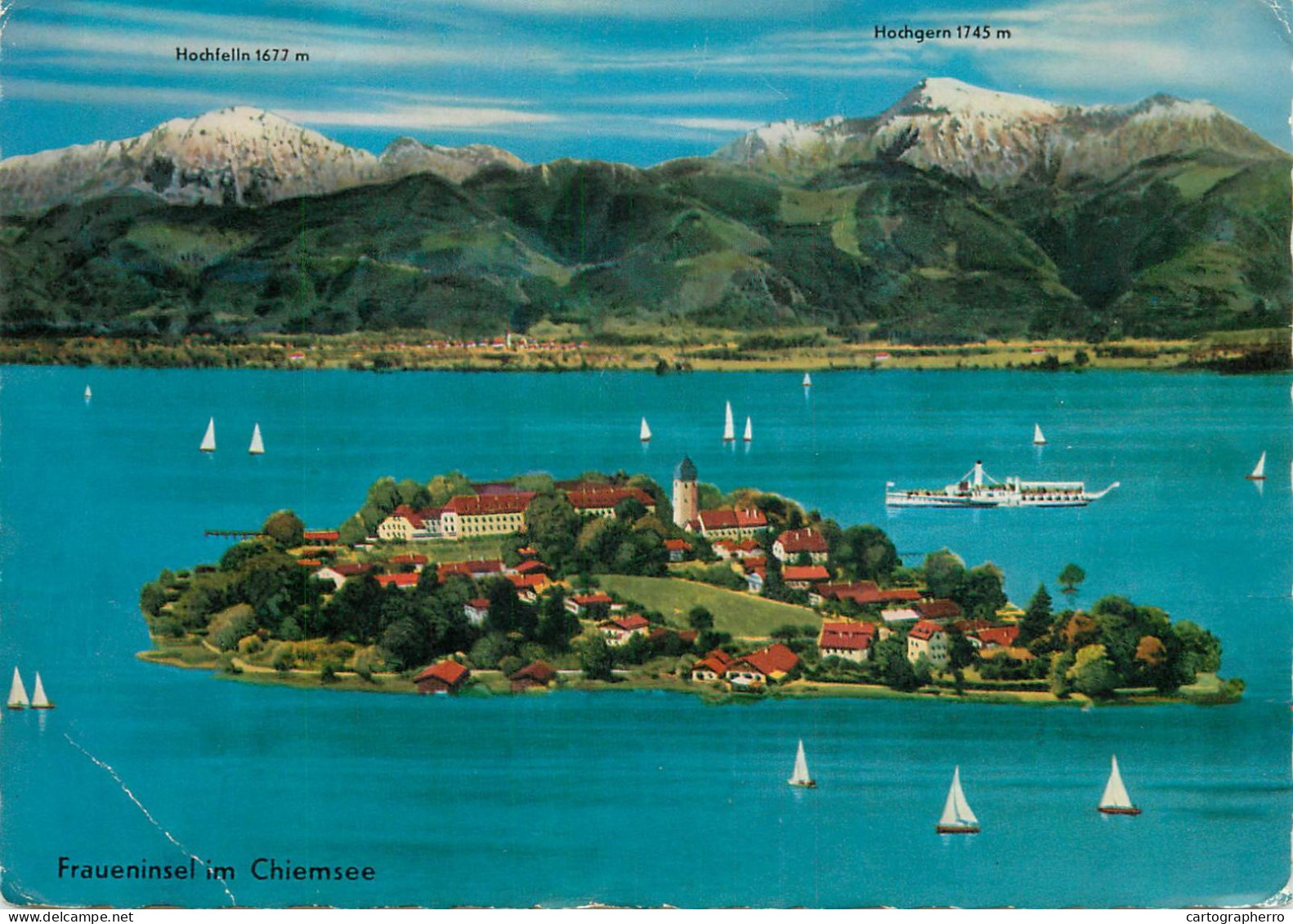 Navigation Sailing Vessels & Boats Themed Postcard Fraueninsel Im Chiemsee - Voiliers