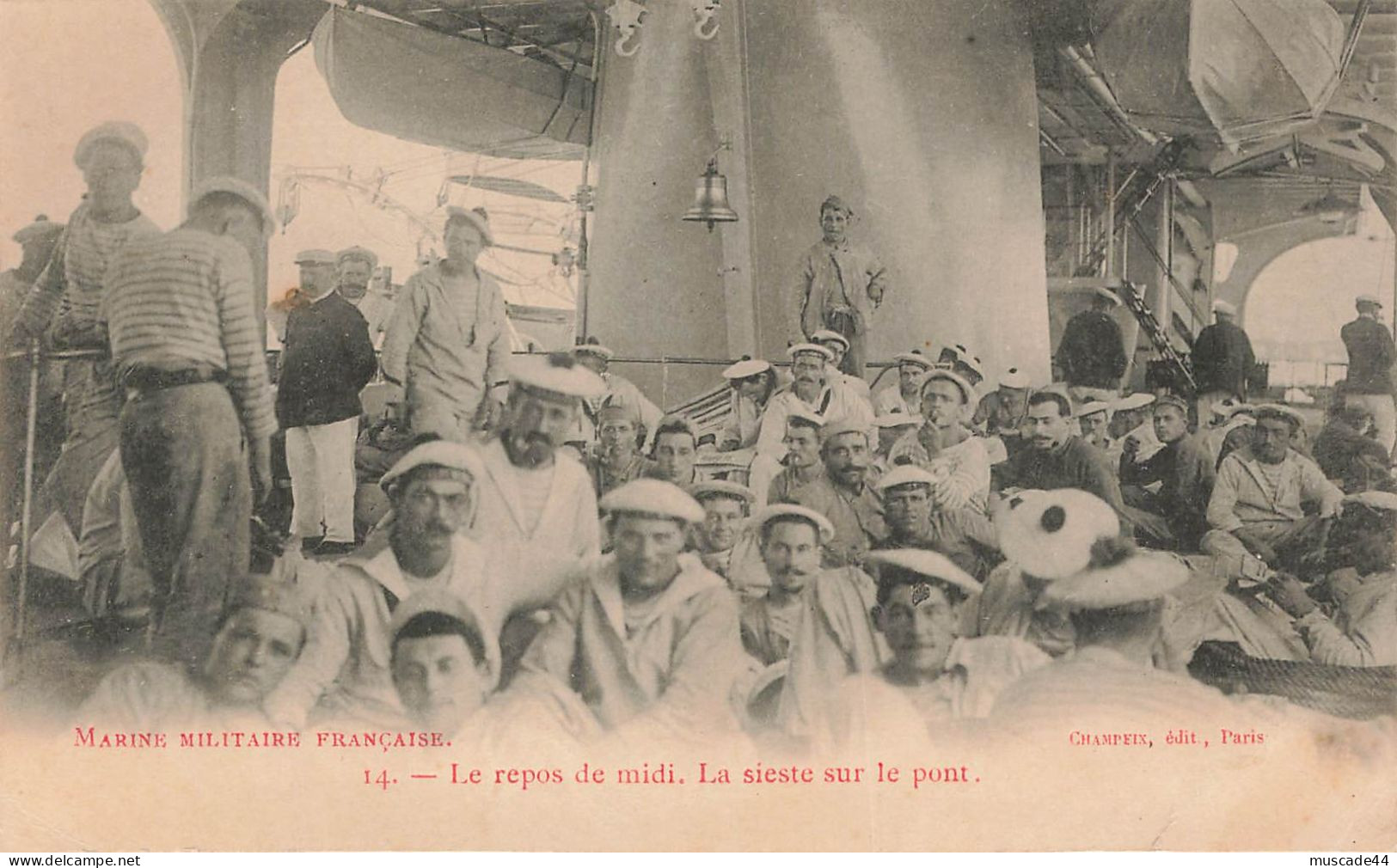 MARINE MILITAIRE FRANCAISE - LE REPOS DU MIDI LA SIESTE SUR LE PONT - Krieg