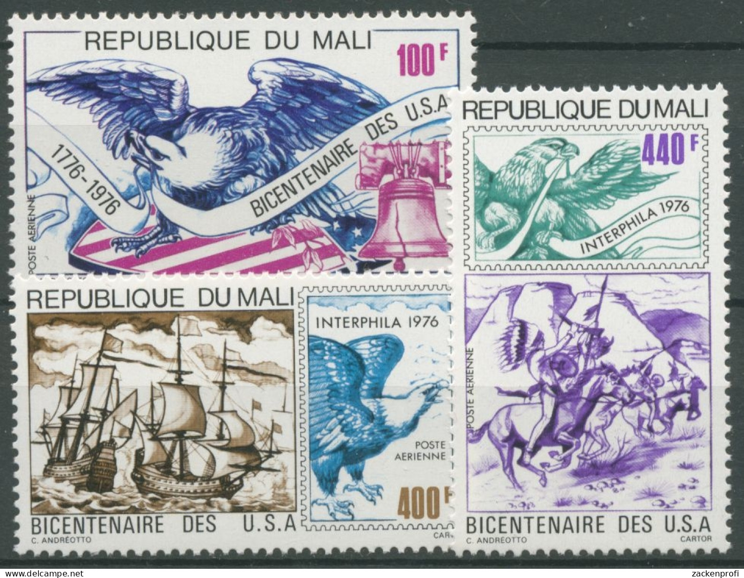 Mali 1976 200 Jahre Unabhängigkeit Der USA 532/34 Postfrisch - Mali (1959-...)