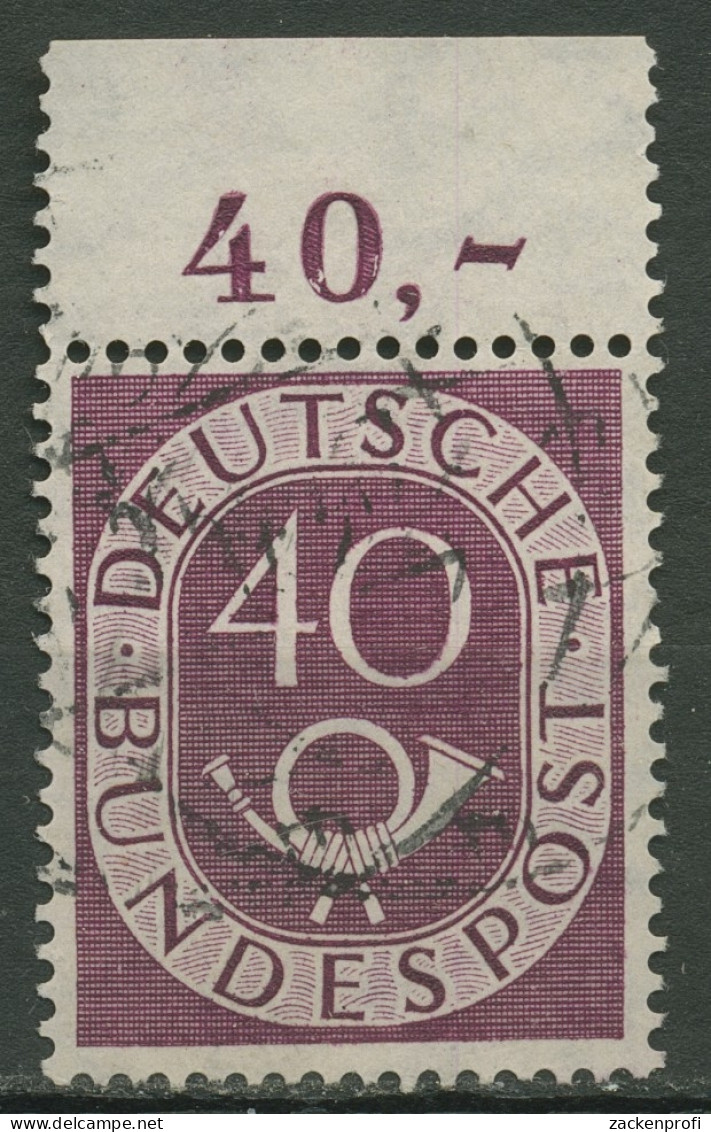 Bund 1951 Posthorn Bogenmarke 133 Oberrand Gestempelt - Usados