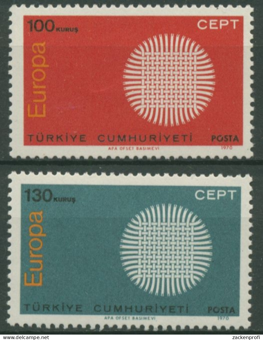 Türkei 1970 Europa: Flechtwerk Als Sonnensymbol 2179/80 Postfrisch - Ungebraucht